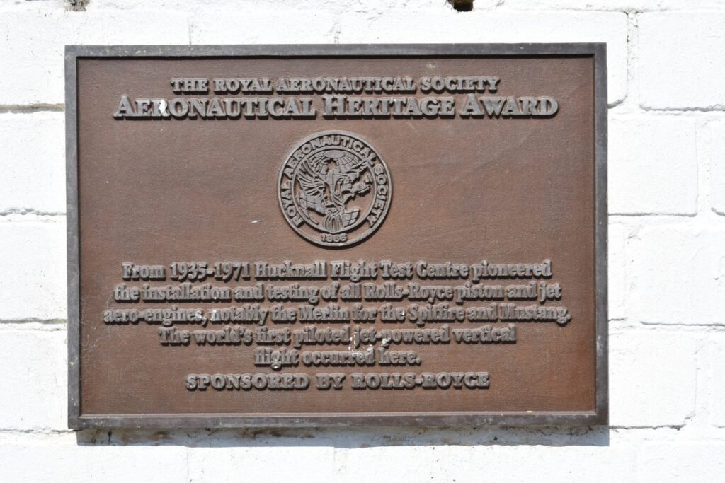 Royal Aeronautical Society heritage award plaque